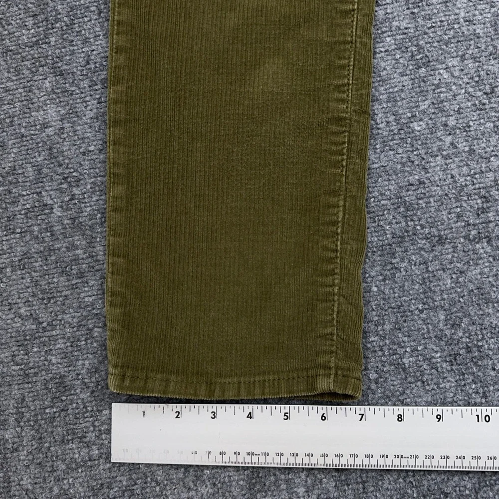 Levis 511 Corduroy Pants Mens 34x32 Olive Green Slim Fit 5-Pocket Chino Faded
